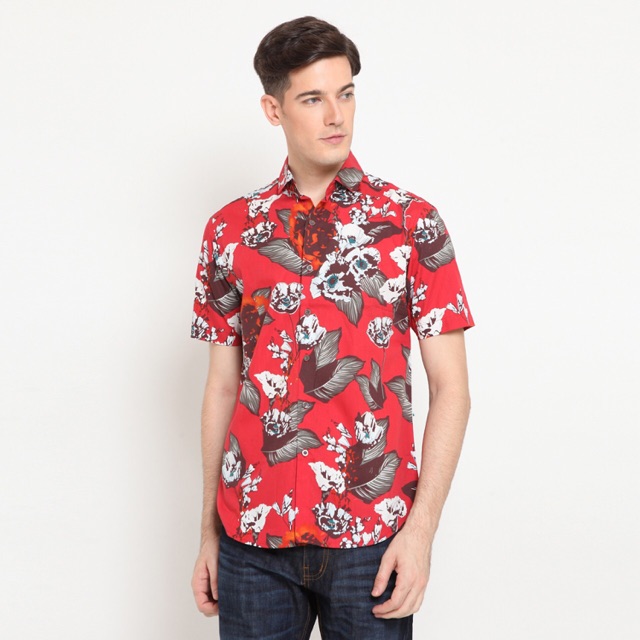 Kemeja LARUSSO lenggan pendek 09 merah