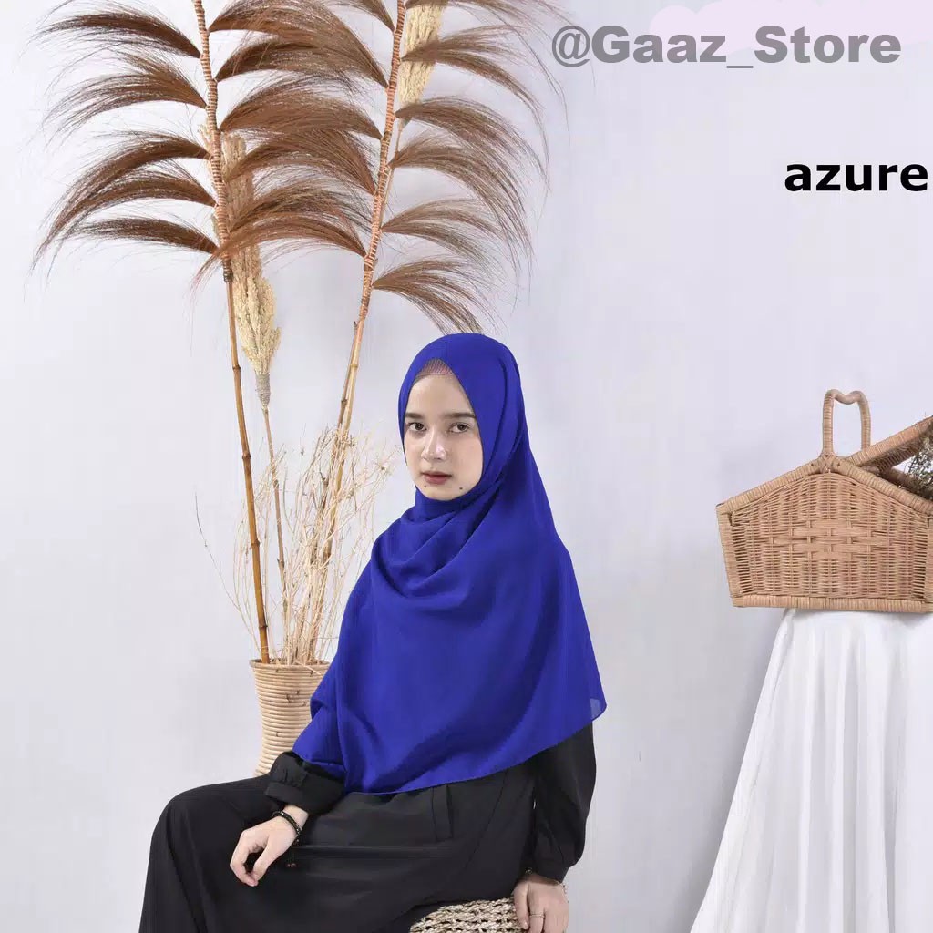 BELLA PASHMINA POLOS BAHAN POLYCOTTON HIJAB KERUDUNG JILBAB MURAH PREMIUM 75x180cm-Azure