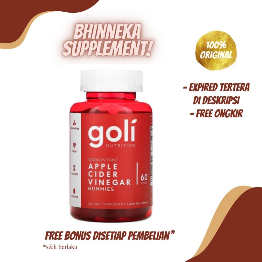 Goli Apple Cider Vinegar Gummies (60 pieces) ORIGINAL SEGEL Goli ACV Goli Nutrition Apple Cider Vine