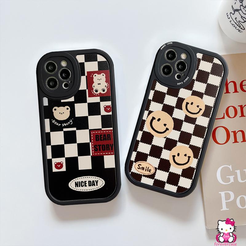 Case Motif Kartun Beruang Tersenyum Untuk OPPO A95 A96 A12 A16 A5 A9 2020 A3S A15 A7 A5S A3S A16K A16E A11K A54 A31 A74 Reno 5 6 7Z A16K A162 A53 A6 A11K A53 A15
