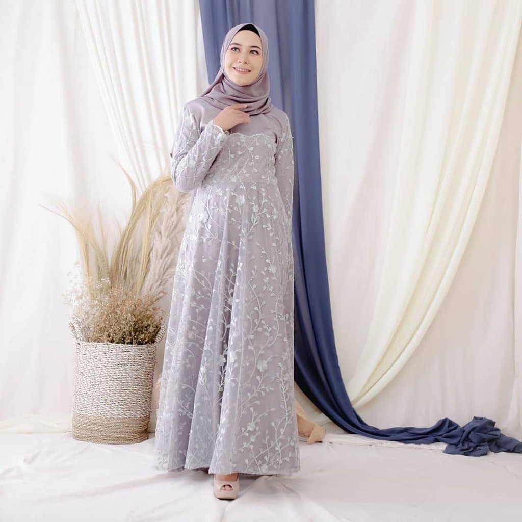 Rianty Dress Kondangan  Brukat Depan Belakang Shopee 