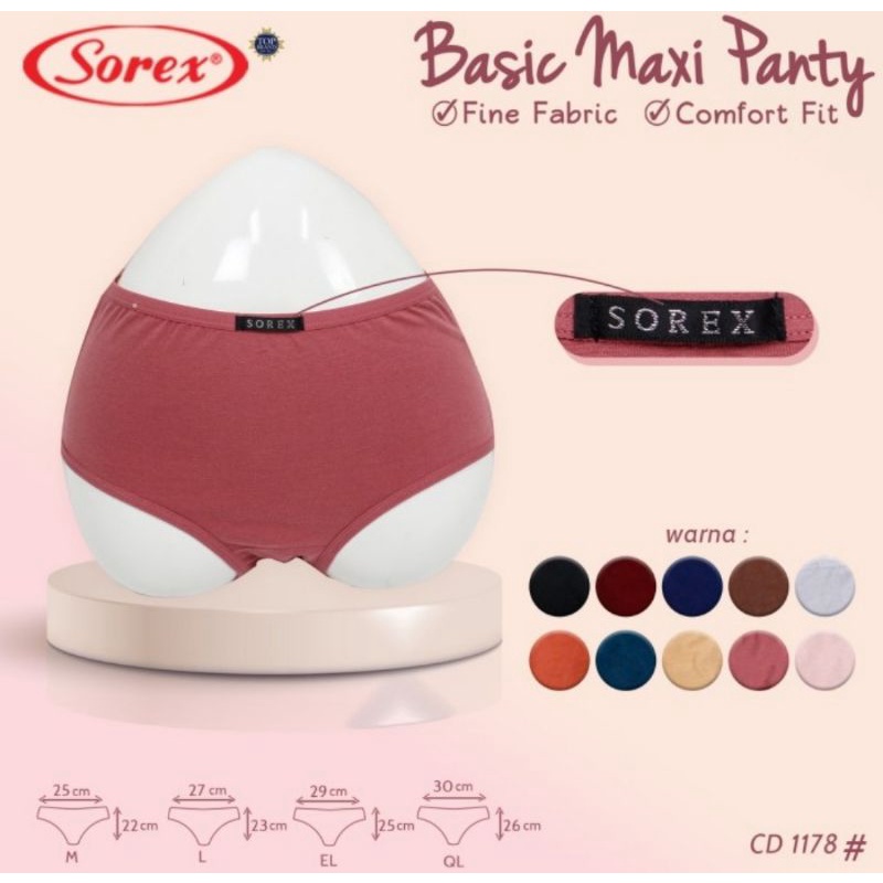 Sorex CD Basic Maxi Panty Polos 1178/Celana Dalam Wanita Sorex