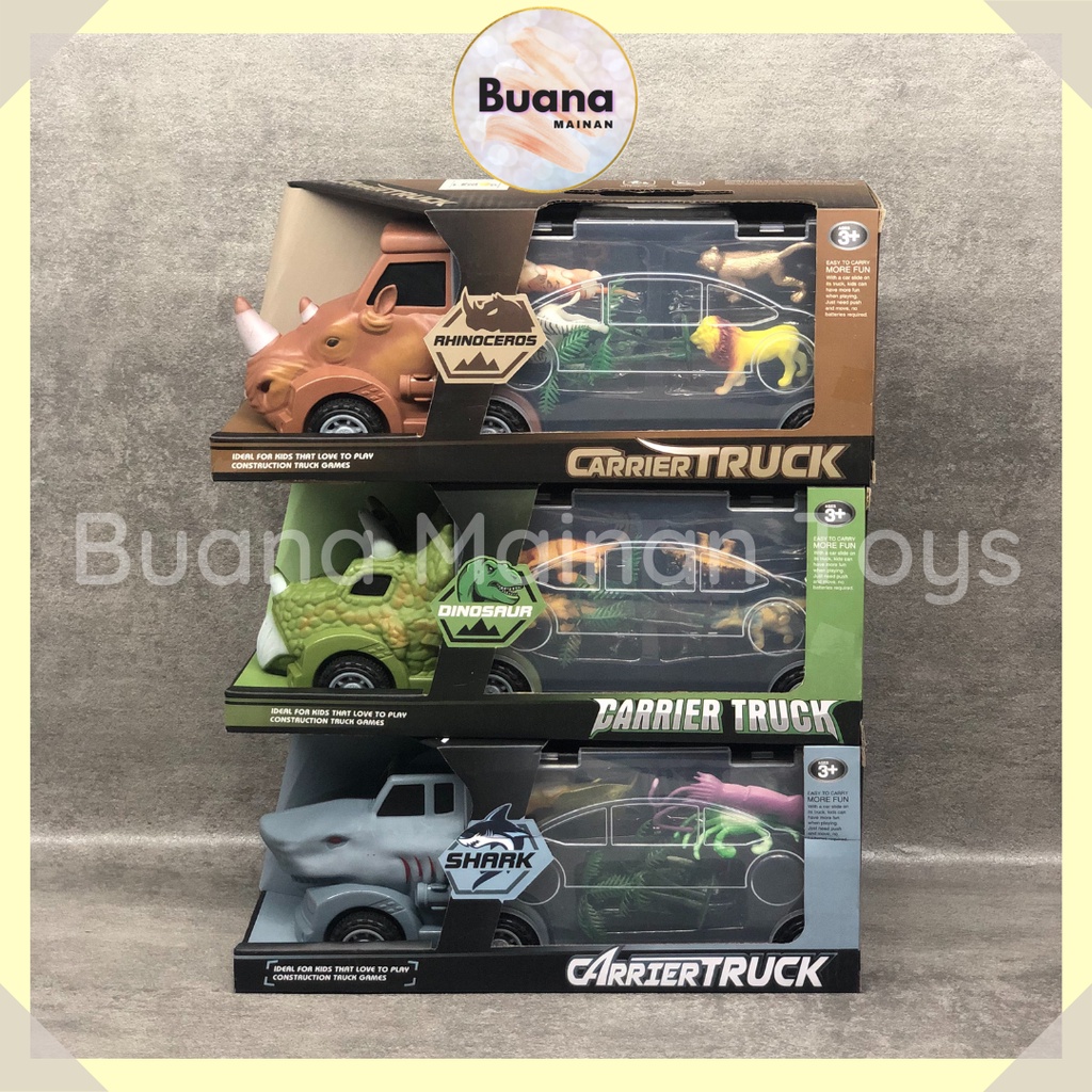 TRUCK CARRY CASE CARRIER ANIMAL TRUK KOPER MAINAN EDUKASI HEWAN DINO ANAK COWO CEWE 9789