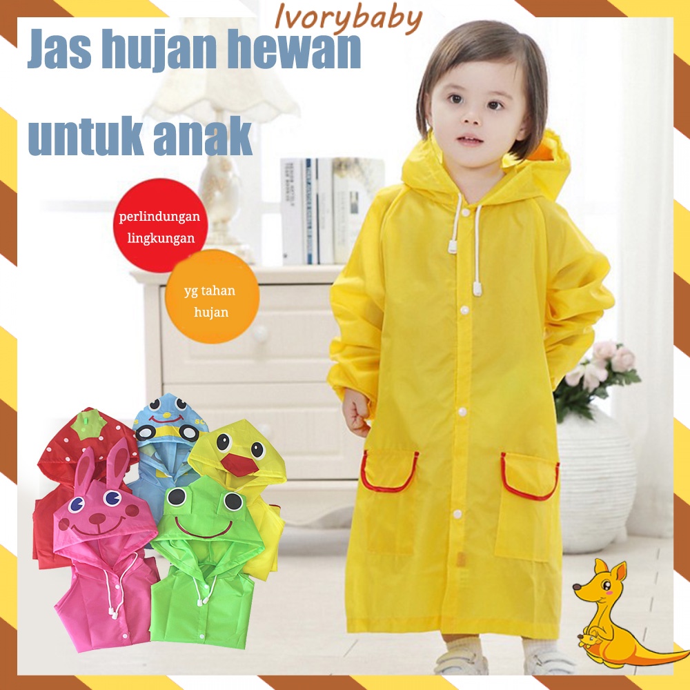 Ivorybaby Jas hujan anak motif lucu raincoat anak