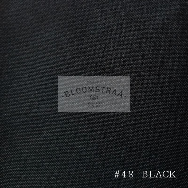 Bahan Kanvas Polos Tebal HITAM #48 Canvas Fabric Kain Kanvas Meteran BLACK