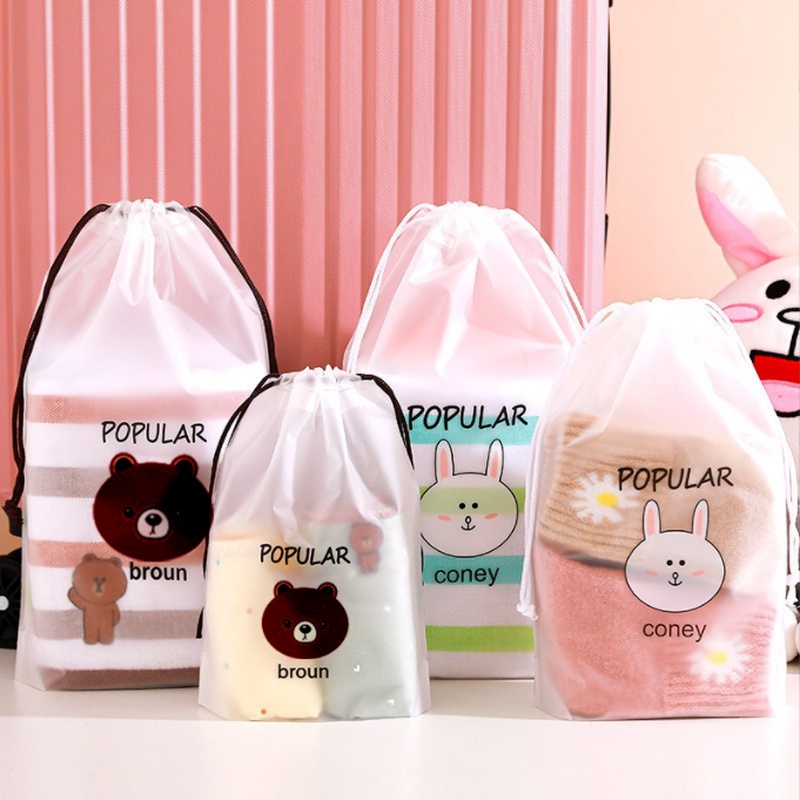 We Flower S/M/L Portabel Lucu Kartun PVC Tas Penyimpanan Serut Kantong Tahan Air Untuk Alat Tulis Perjalanan Rumah Aksesoris Perhiasan Organizer Bags