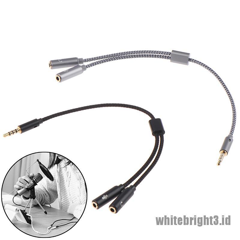 &lt; White3 &gt; Adapter Splitter Jack Audio 3.5mm 1 Male Ke 2 Female Untuk Headphone / Earphone