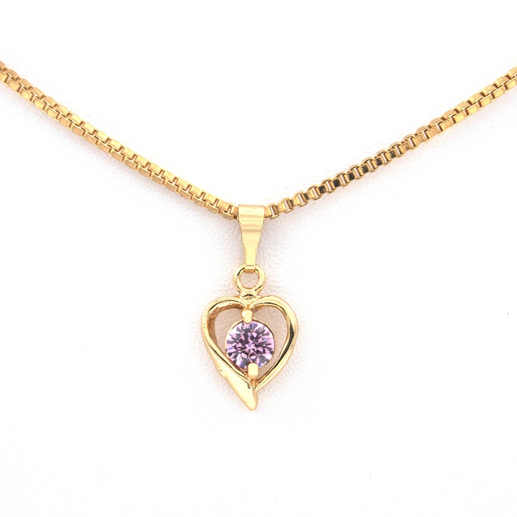Kalung Liontin Love Emas Rhodium Wanita / Women Gold Necklace NC75