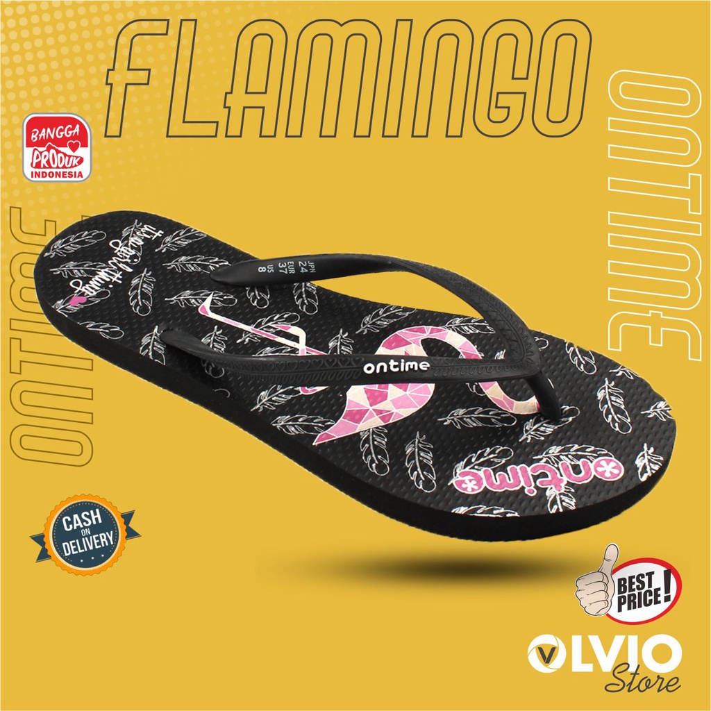 Ontime FLAMINGO -- Sandal Jepit Fashion Trendy Wanita Ontime Original