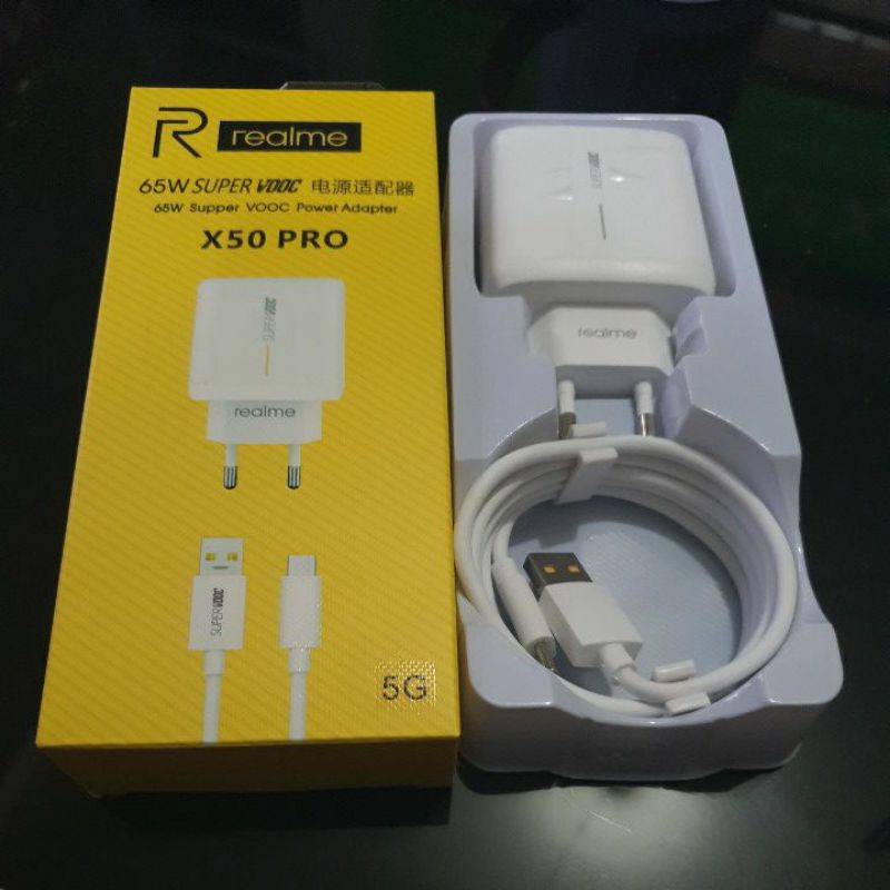 tc charger cas ces travel charge realme X50 pro 65w super vooc 5G power adapter kabel tipe C