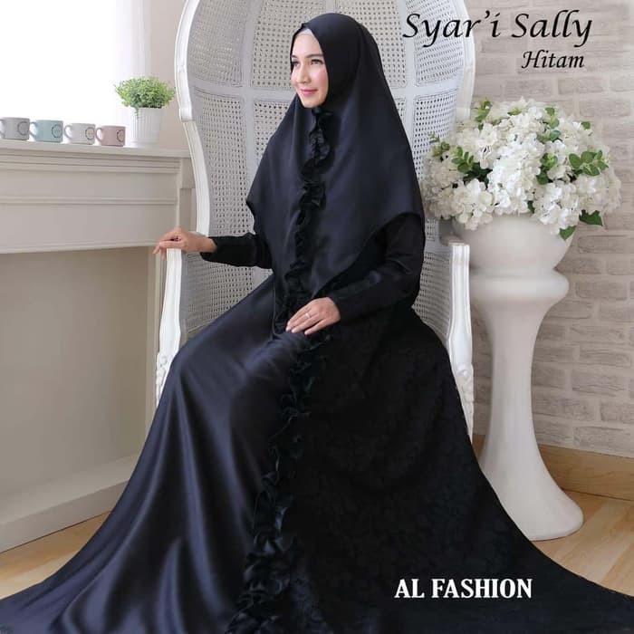 Baju Gamis Muslimah Wanita Syari Jubah Muslim Dewasa Maxi Dress Baru - Hitam  ER-395