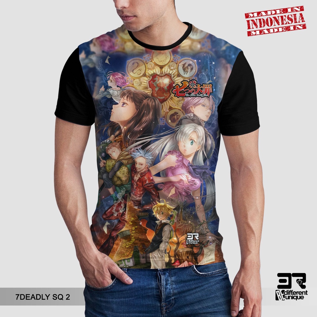 [ COD ] KAOS PRINTING GAMBAR ANIME Nanatsu no Taizai 7 DEADLY SQ 2 - BAJU KARTUN ANIMASI MANGA Seven