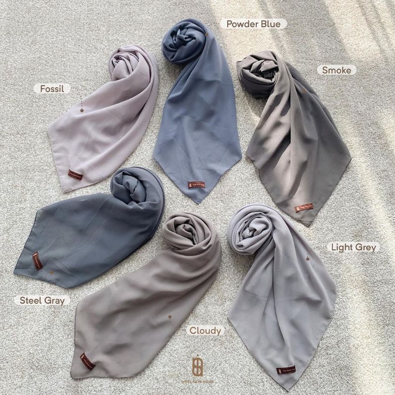 Segi3 instant ish hijab segitiga segiempat instant iymelsayshijab smoke grey