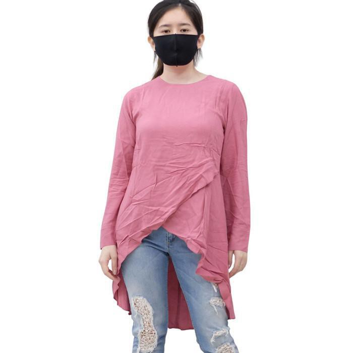 Baju Atasan Wanita Terbaru Blouse Blos Blose Blues Kasual TUTETRA PINK