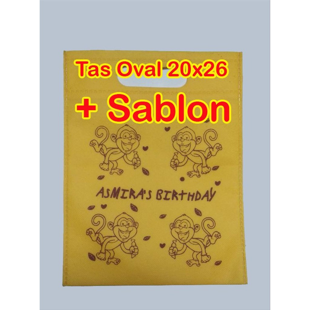 

Langsung Order Goodie bag Oval ukuran 20x26 cm plus Sablon Diskon