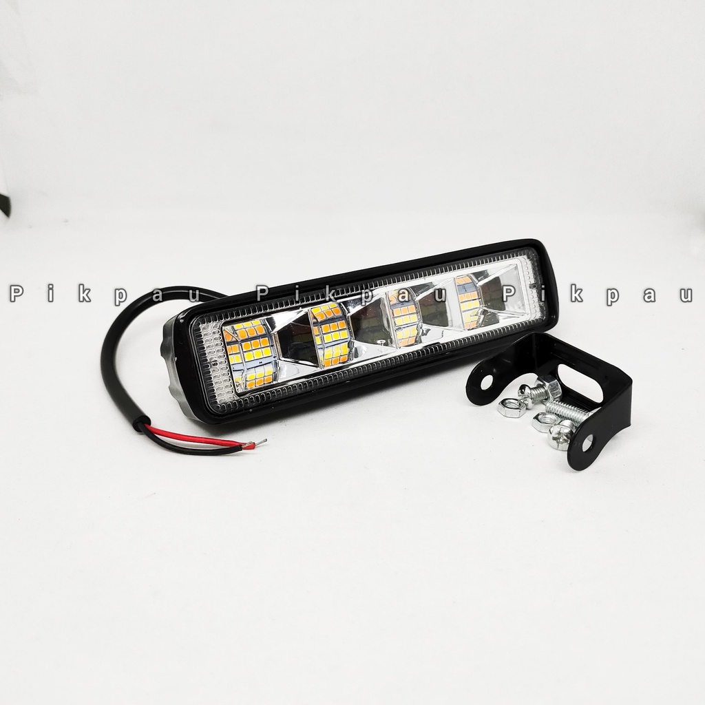 Lampu Tembak Sorot Motor 24 Mata LED Slim 6 Mode Putih Kuning Terang