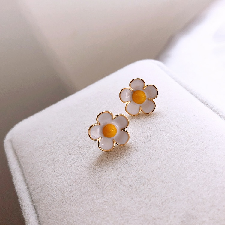 Kecil Korea bunga stud earrings Internet terkenal elegan anting-anting wanita all-match temperamen p