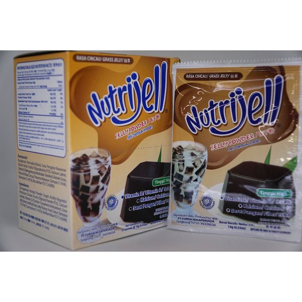 Nutrijell Agar&quot; Jelly Powder Nutrijel Ekonomis Rasa Cincau 15 Gram Warna Hitam