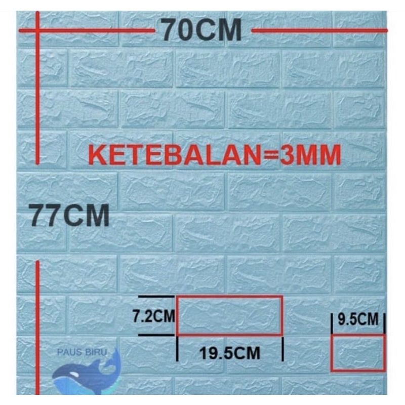 Wallpaper Dinding 3D Foam Motif Batu Bata-2