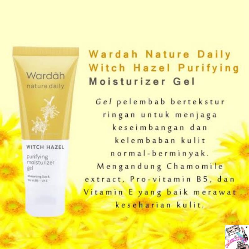 ☃Cutezz_Ching1☃Wardah Nature Daily Witch Hazel Purifying Moisturizer Gel 40ml (Kemasan Baru)