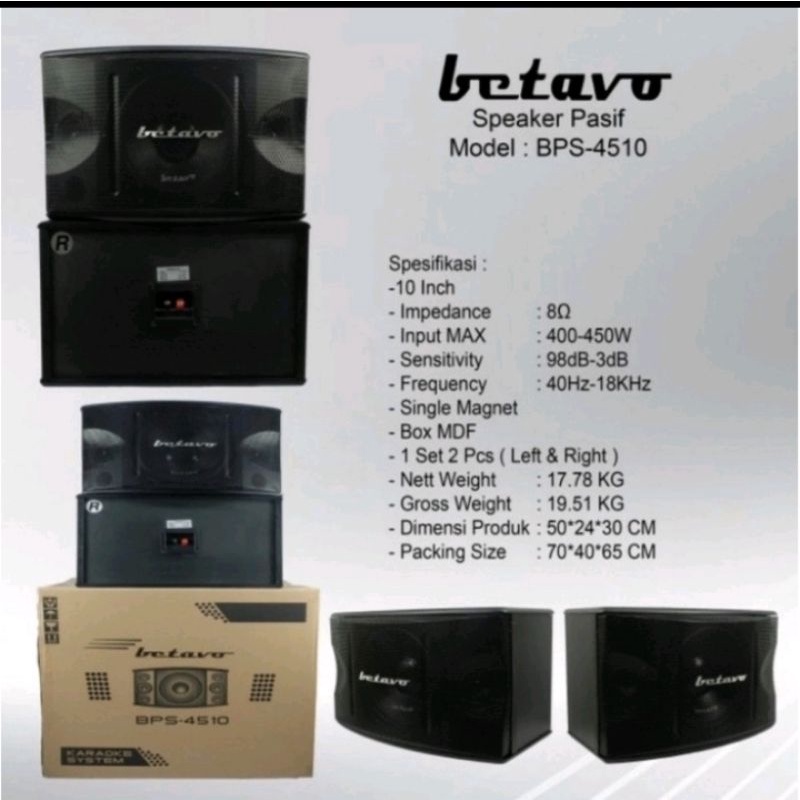 speaker pasif BETAVO BPS4510 speaker pasif 10 inch Betavo 4510