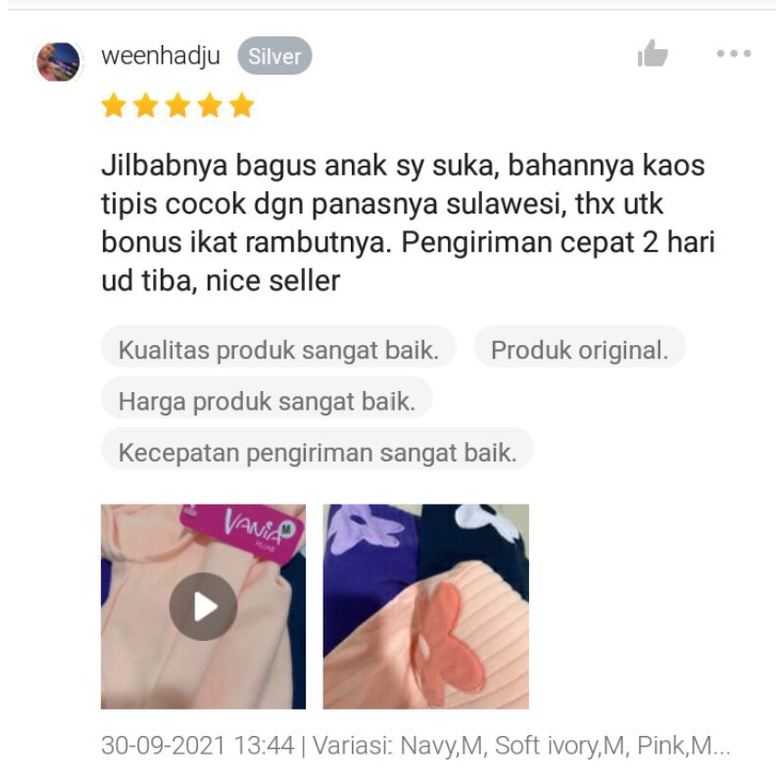 JILBAB ANAK INSTAN VANIA BUNGA CEPLOK SIZE M HIJAB SEKOLAH SD SMP TERMURAH