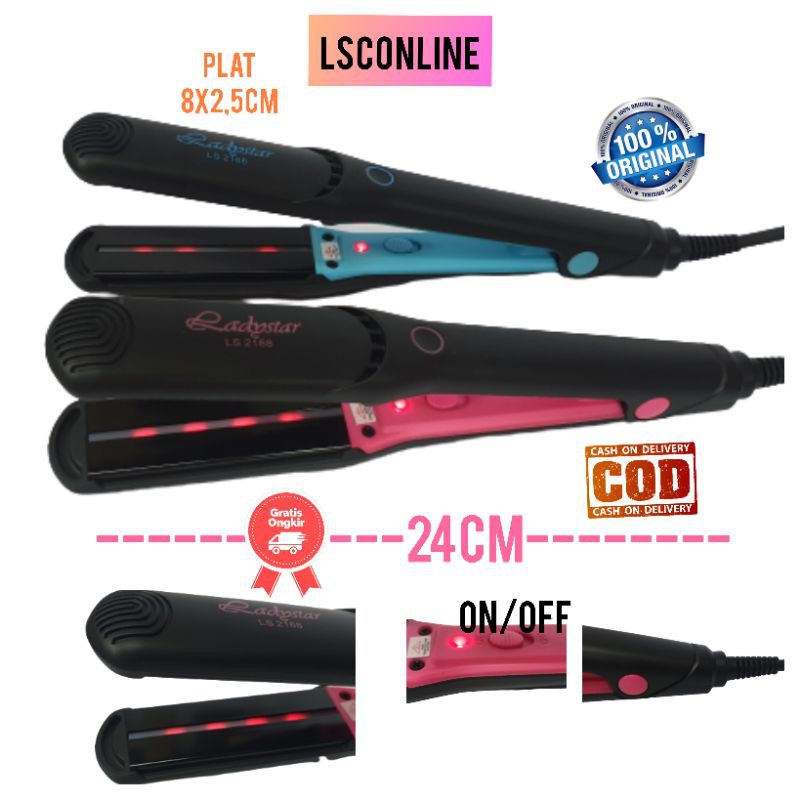 Promo Pelurus Rambut Ladystar Ls-2168 Alat Rebonding Salon Murah Bagus Infrared Panas New Pria Mini
