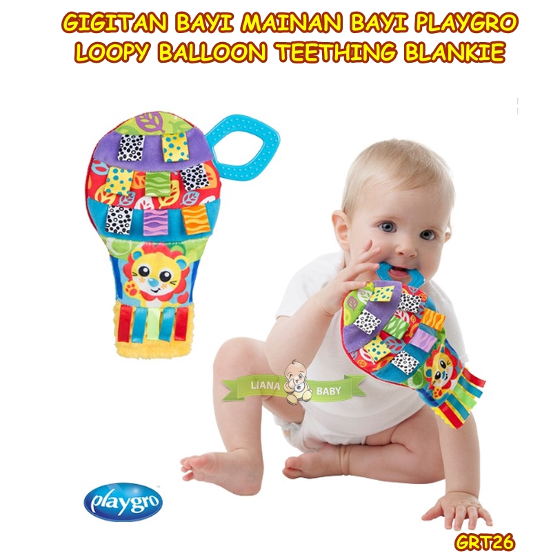 GRT26 GIGITAN BAYI MAINAN BAYI PLAYGRO LOOPY BALLOON TEETHING BLANKIE