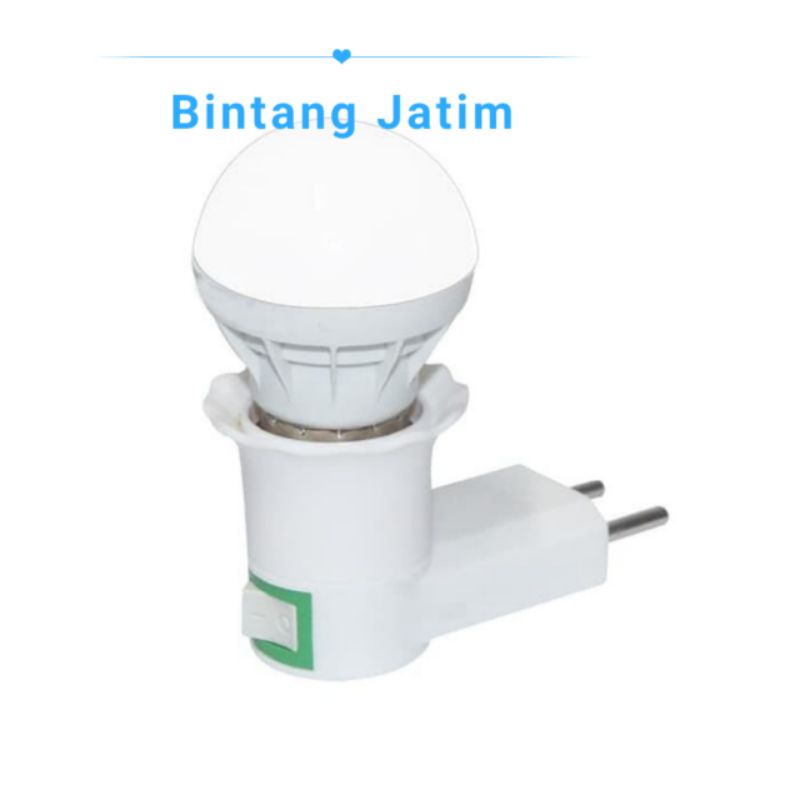 Satu set lengkap - Lampu Tidur LED Warna Putih plus Fitting Tempat Lampu