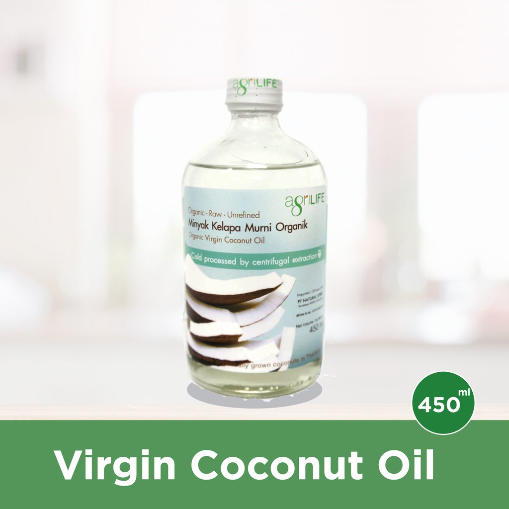 

VCO Virgin Coconut Oil Agrilife Murni, Cold Pressed, Organik, Tanpa Pengawet - 450 ml