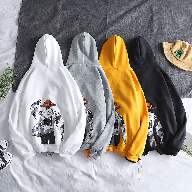 PROMO COD READY STOCK MEN HOODIE ANIME Cartoon ONE PIECE PORTGAS D. ACE hoodie sweatshirt Oversize Men &amp; Women hoodie long sleeve plus size hooded jacket tops Couple Pullover Hoodie men clothes