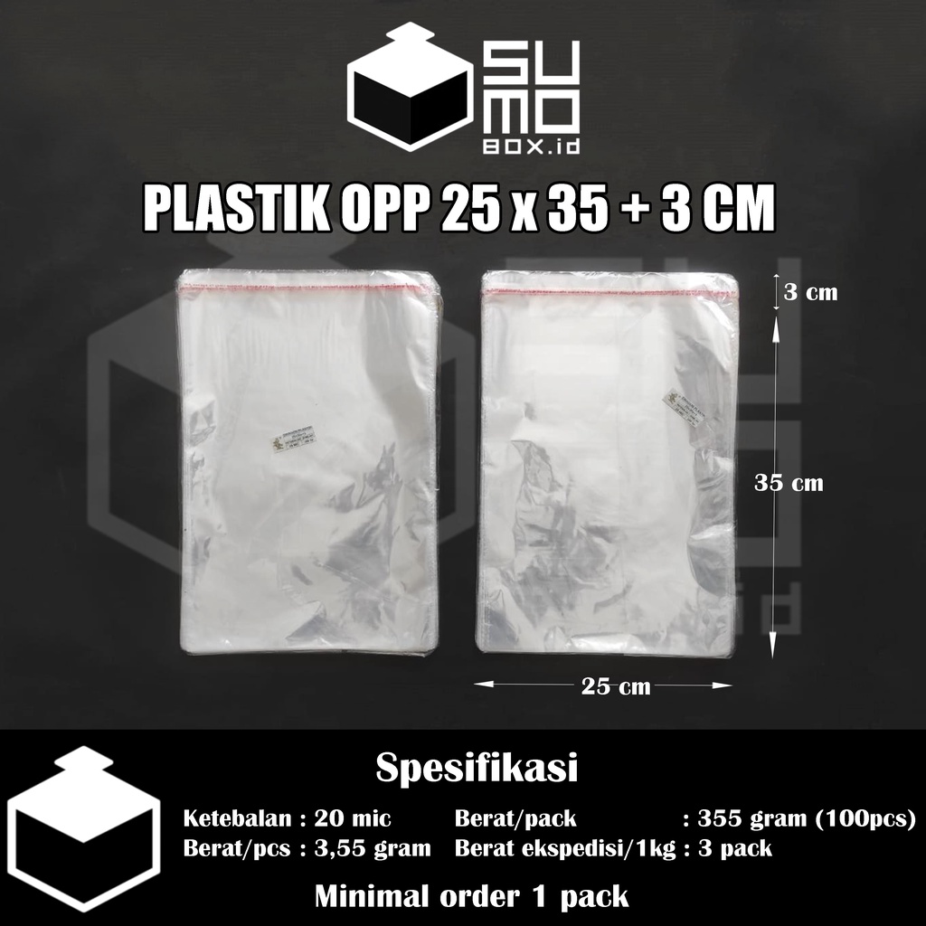 Jual Plastik Opp 25x35 Seal Bening Isi 100 Lembar Plastik Lem Rekat Besar Baju Hijab Handuk 4781