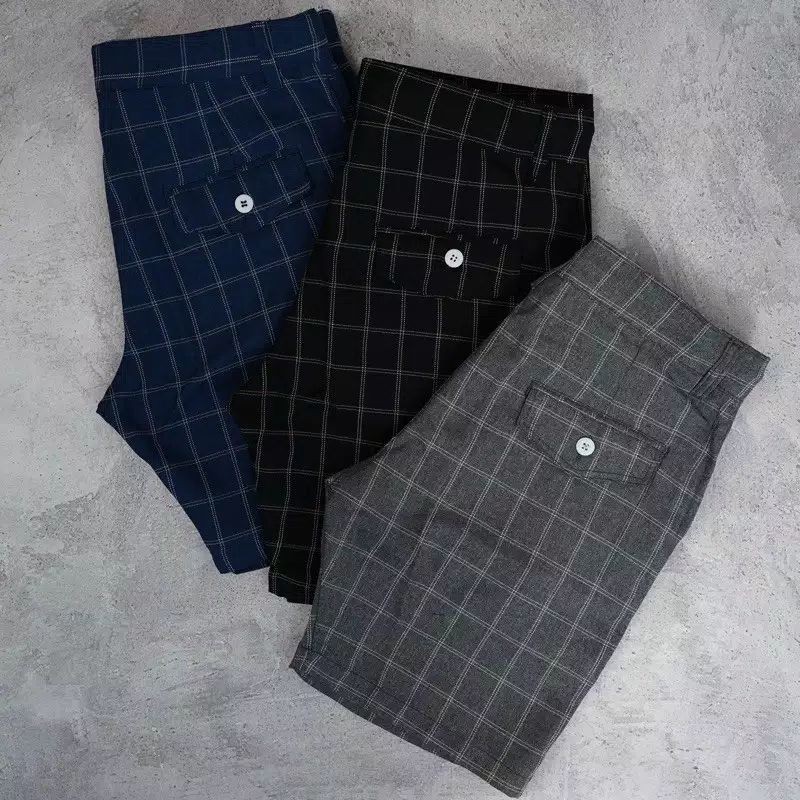 Celana Tartan Kotak2 Pendek Pria/Wanita Ekashop46