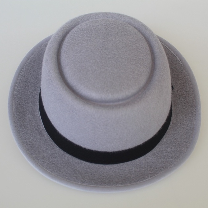 Topi Fedora Porkpie Pria dan Wanita Dewasa All Size Original Warna Abu Muda Fedora Hat Light Grey