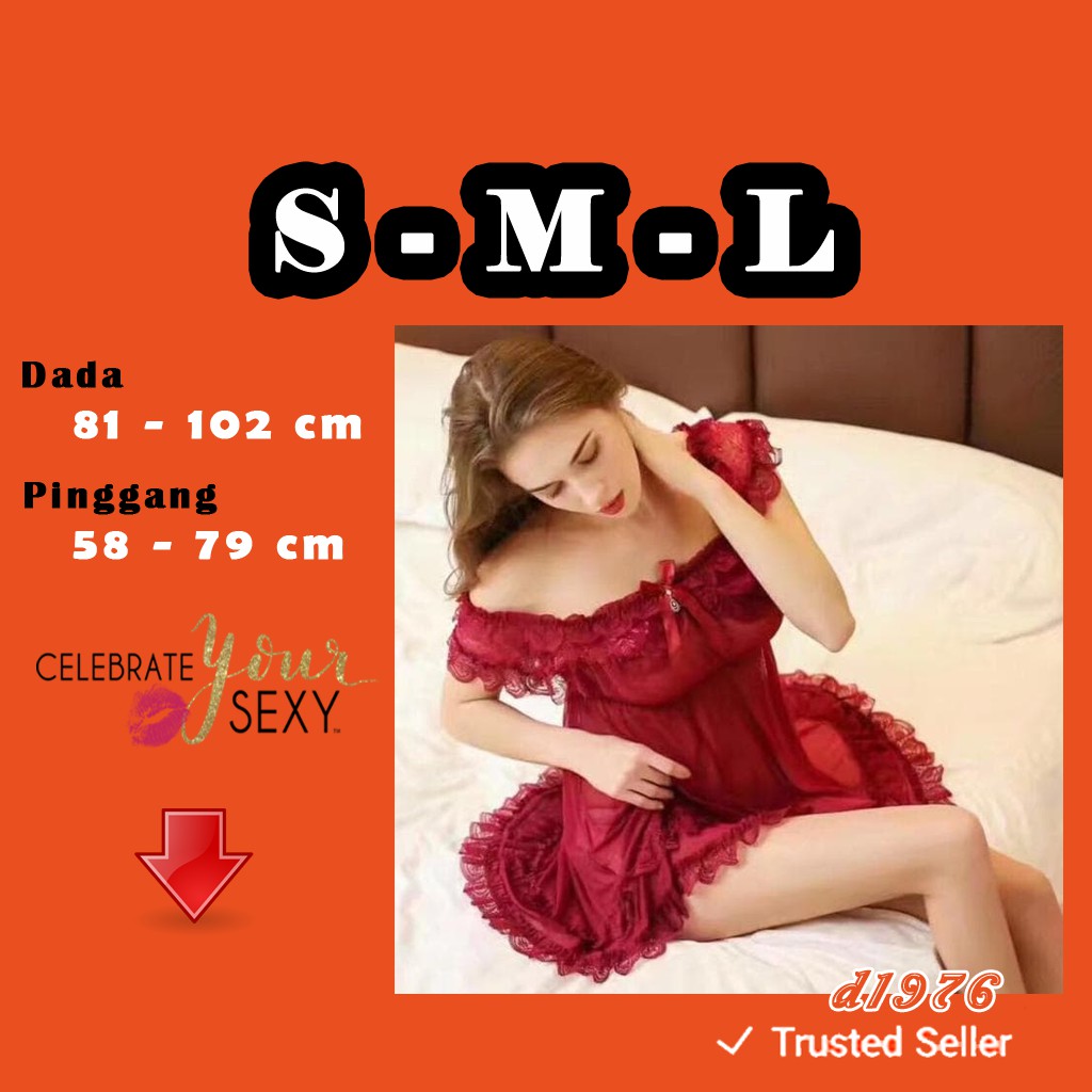 d1976 Lingerie All Size S M L Bahan Poliamide Model Dress Anggun + G String Baju Tidur Wanita A1011