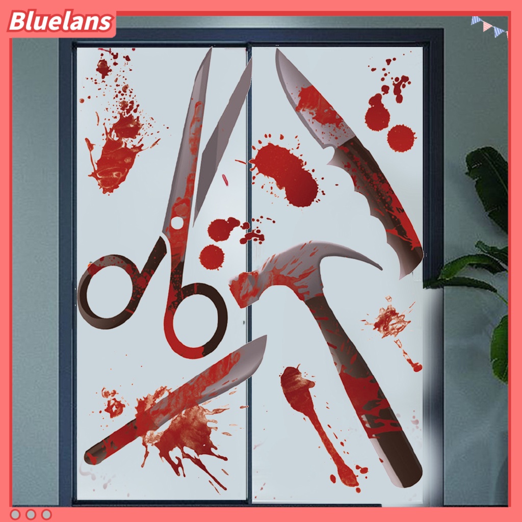 Stiker Desain Palu Gunting Tangan Darah Untuk Pesta Halloween