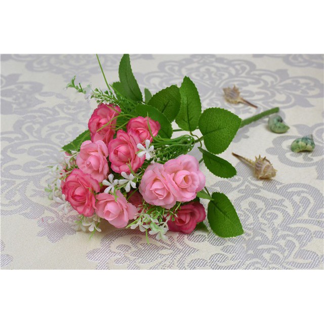 COD BUNGA MAWAR  BUNGA TANGKAI PLASTIK BUNGA ARTIFISIAL BUNGA PAJANGAN IMITASI BUNGA HIASAN BT9008-PINK