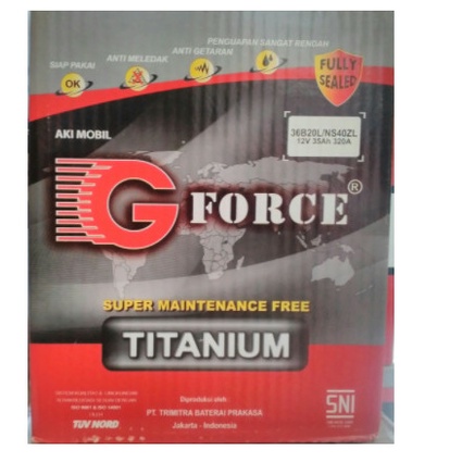 Aki / Accu / Baterai kering Mobil MF Titanium GForce NS40ZL