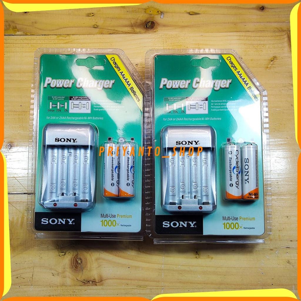 Paket batu Batrei Battery cas Sony A2 AA Dan Charger Sony Rechargeable