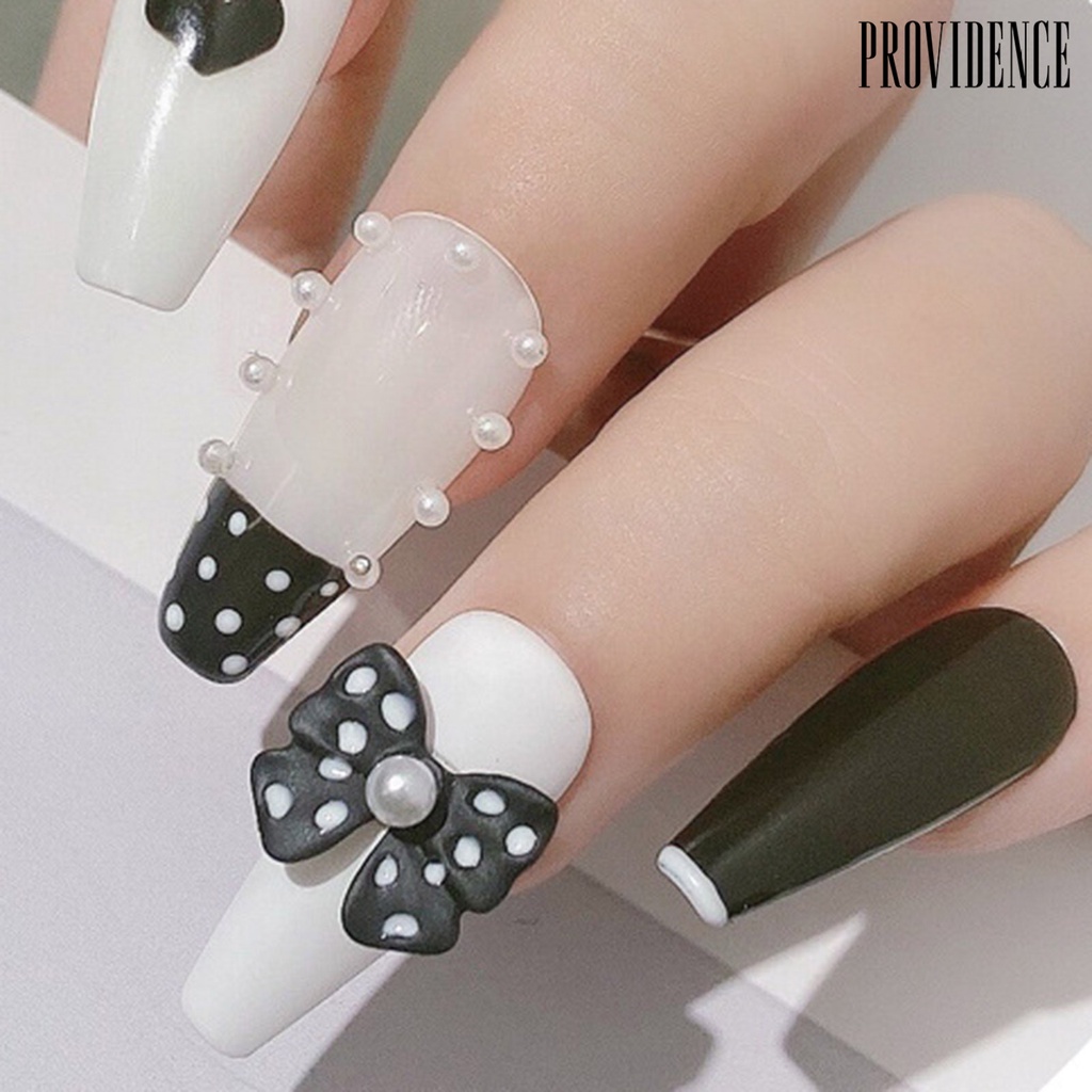 Providence 5pcs / Set Hiasan Kuku Bentuk Pita Aksen Mutiara Imitasi Untuk Aksesoris Nail Art / Salon