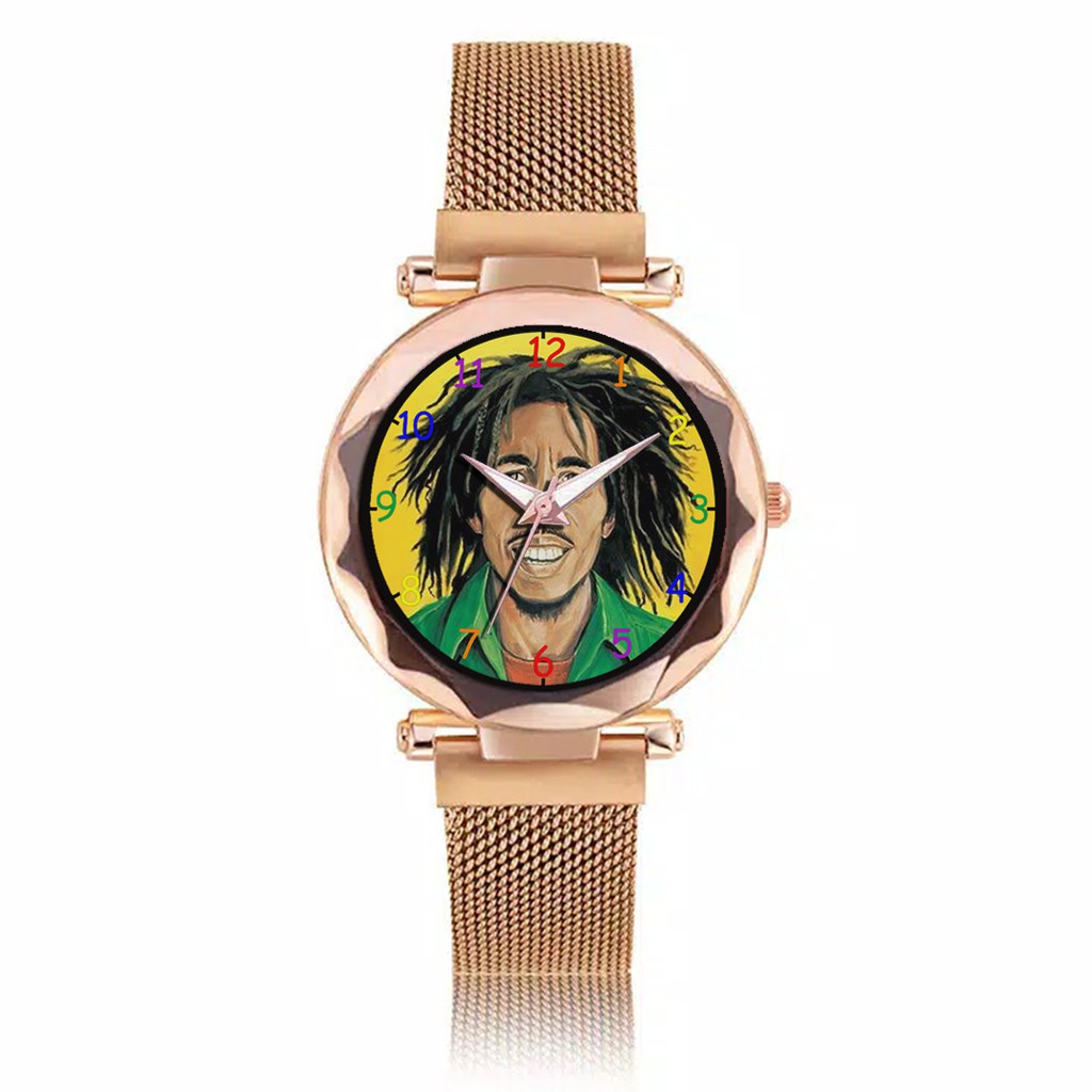 Jam Tangan Wanita Custom - BOB MARLEY Free Box &amp; Batre Cadangan