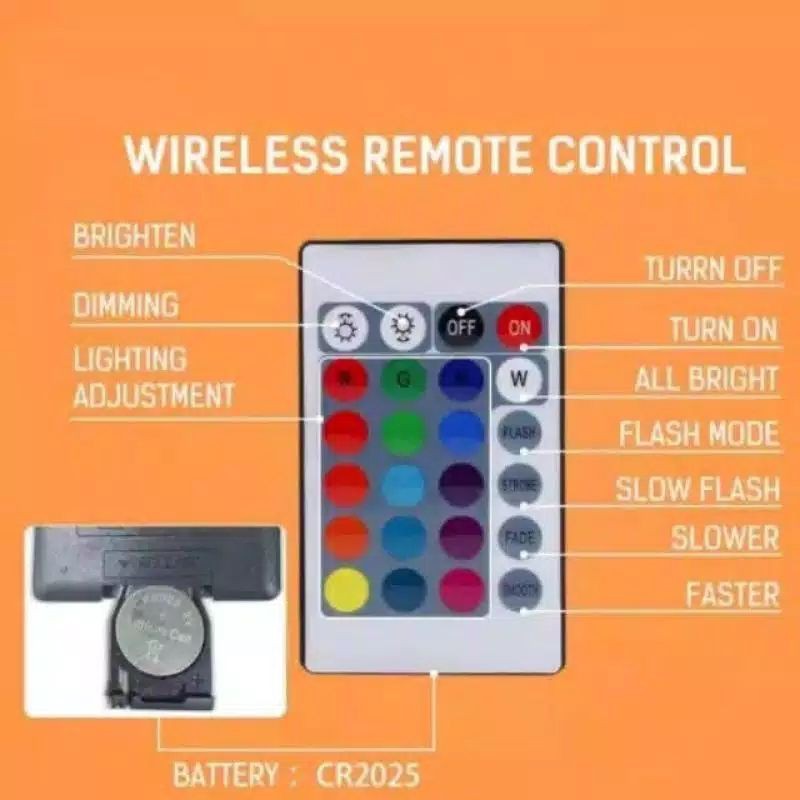 LAMPU SOROT LED RGB 50W 220V / WARNA WARNI LED SOROT REMOT 50WATT