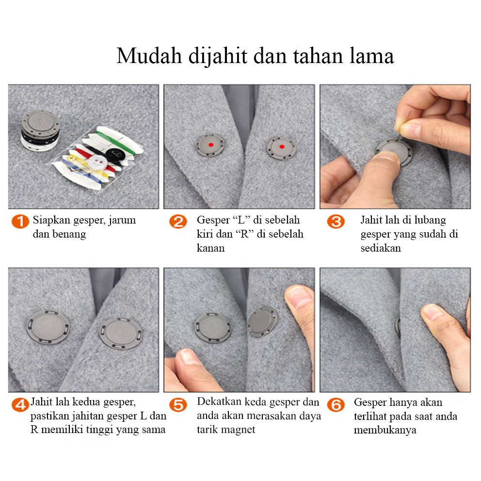 Baloni Clothers Magnetic Apparel Bag Button Kancing Magnet