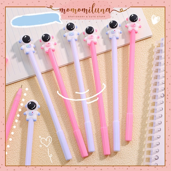 

Pulpen karakter astronot lucu cute tinta gel hitam import MK1340