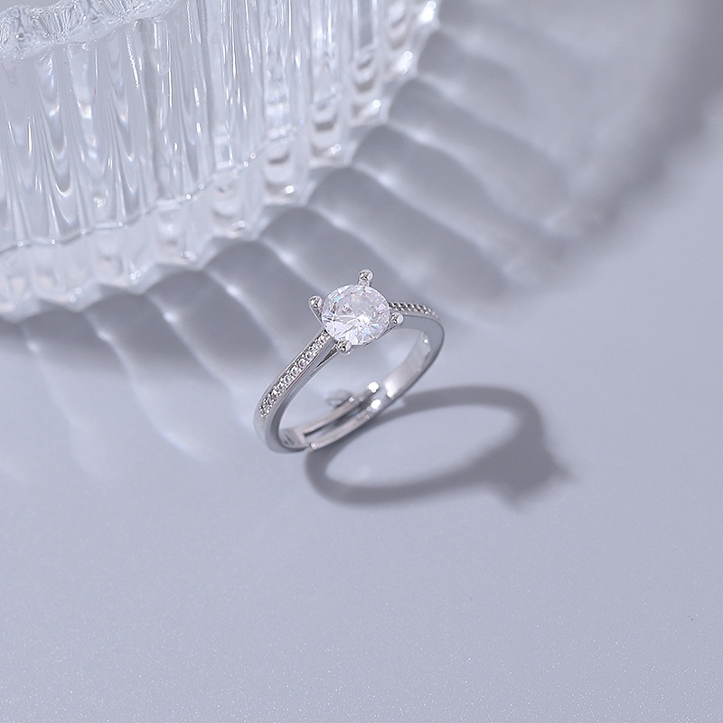 Empat cakar imitasi diamond cincin berlian pernikahan diamond cincin pasangan Cincin Baru beberapa h