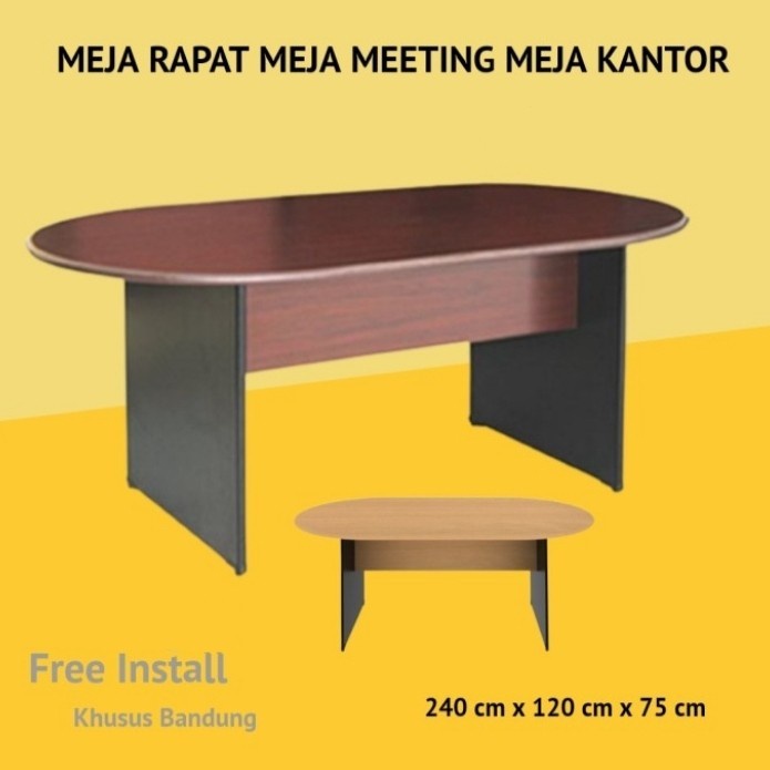 meja rapat meja meeting meja kantor meja kerja - Mahogany