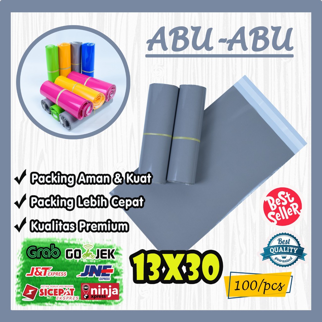 

HJK Polymailer kantong kemasan amplop plastik tebal 13X30 WARNA PREMIUM 100 PCS - GLOSSY mewah