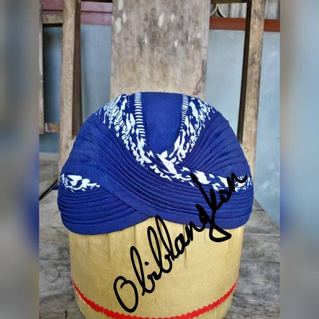 Blangkon Cap Kumitir Biru Mataraman Asli Jogja