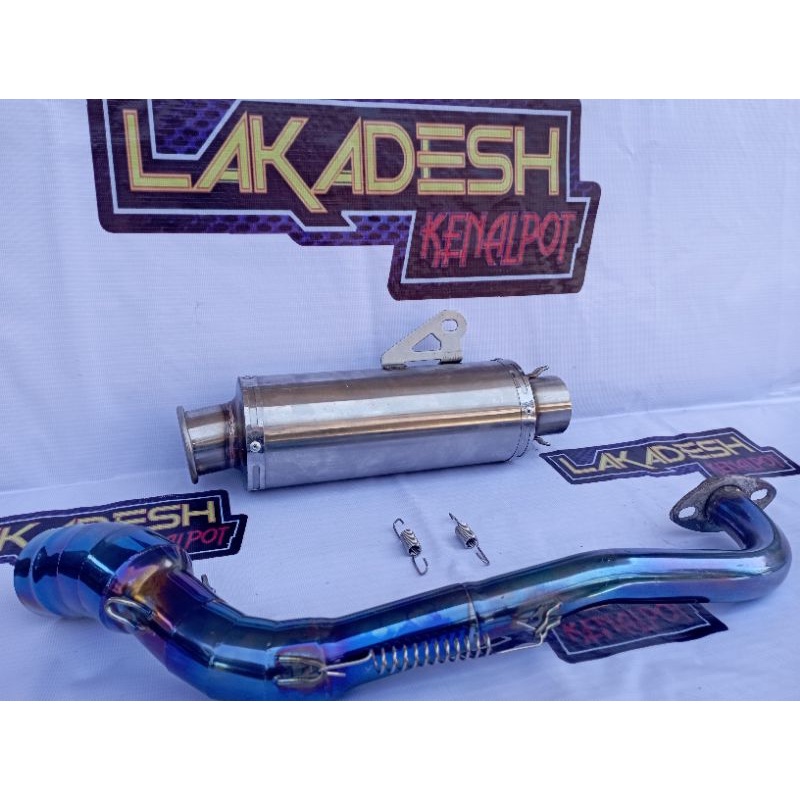 KNALPOT CINCIN POLOS/LASER NAMA LEHER BLUEMOON (INLET 38/50) BEAT MIO VARIO AEROX SCOOPY NMAX PCX LEXI ADV GENIO FREEGO XRIDE DLL