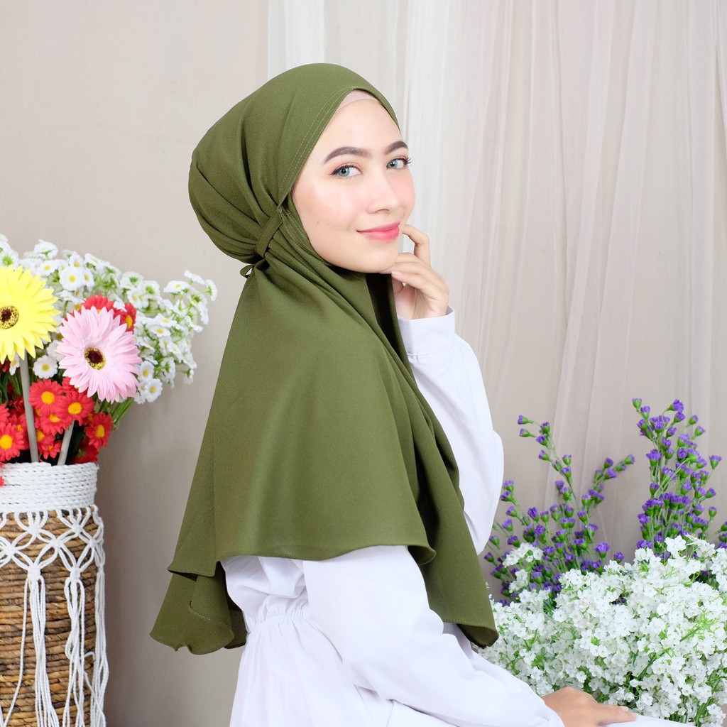 BGMDC - BERGO MARYAM BERGO INSTANT POLOS TALI BAHAN MOSSCREPE FREESIZE / HIJAB MUSLIM / JILBAB